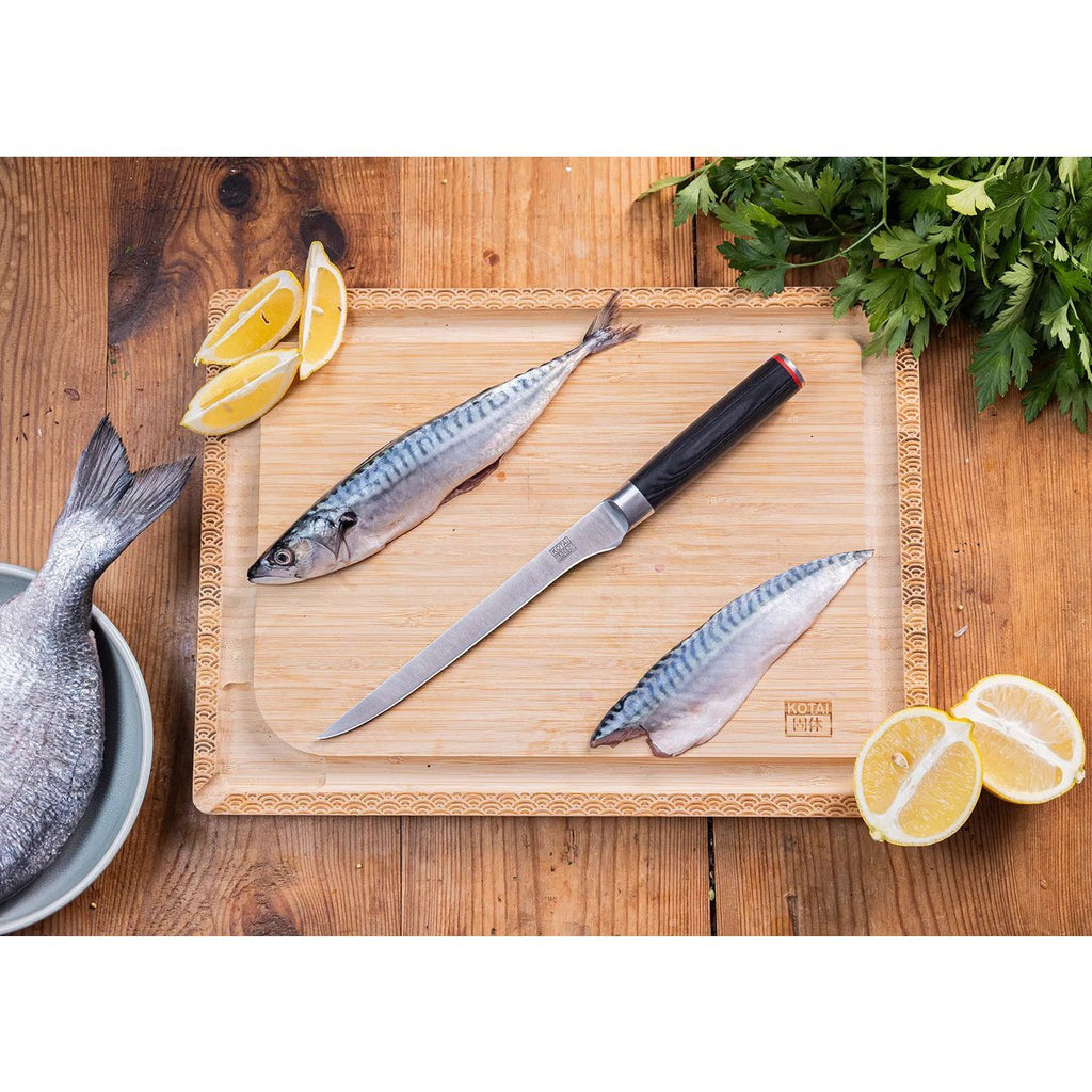 Flexibel fileermes met bamboe Saya en bamboe box - 200 mm lemmet - DRIVURA™