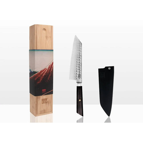 Bunka Santoku met bamboe Saya en bamboedoos - 170 mm lemmet - DRIVURA™