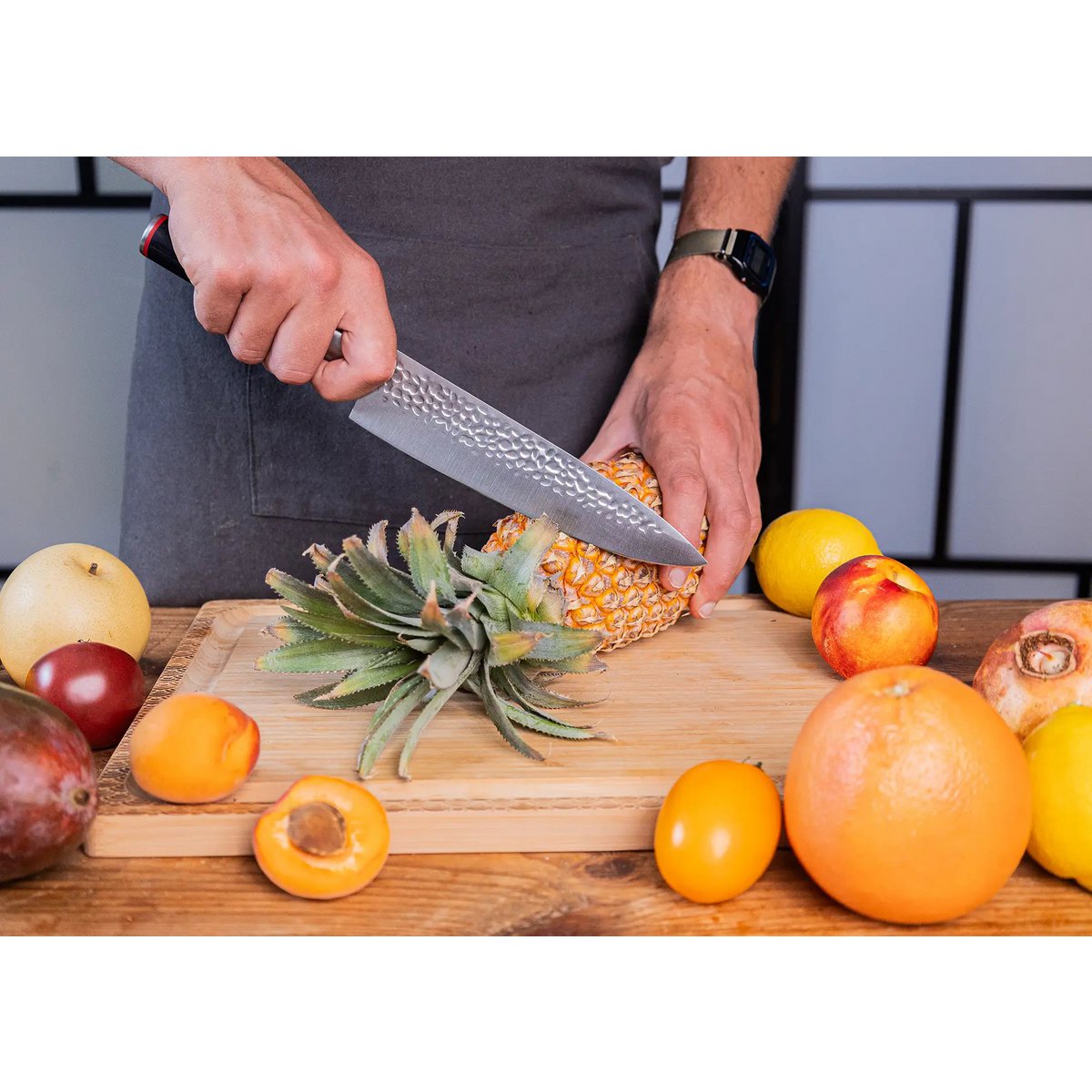 Gyuto (koksmes) met bamboe Saya en bamboedoos - 200 mm lemmet - DRIVURA™