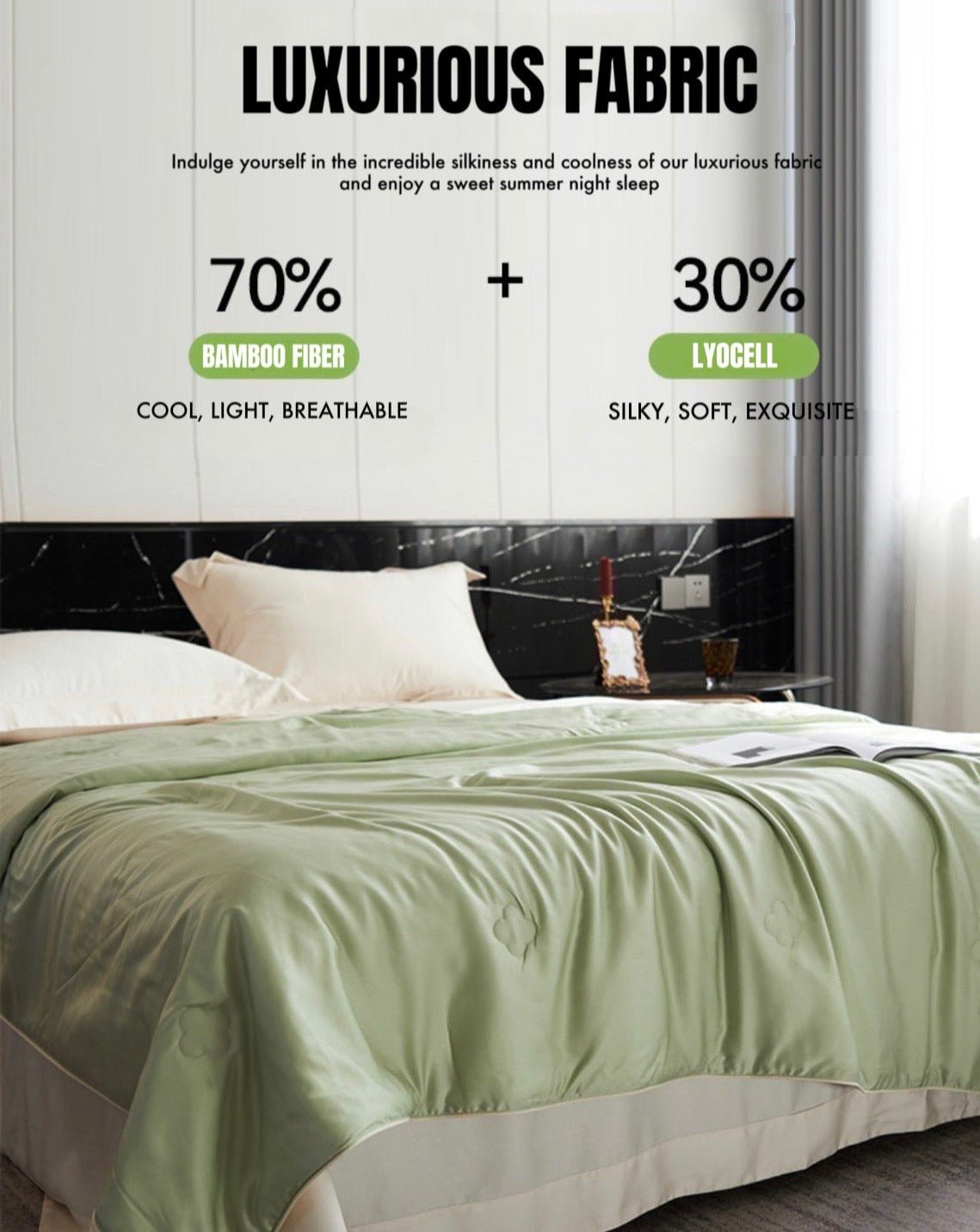 Silky Bamboo Fiber Cooling Blanket Duvet for Hot Sleepers & Night Sweats - DRIVURA™